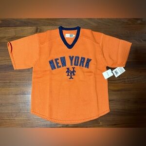 Aime Leon Dore ALD / New York Mets Short-Sleeve Knit Sweater Orange Size Large